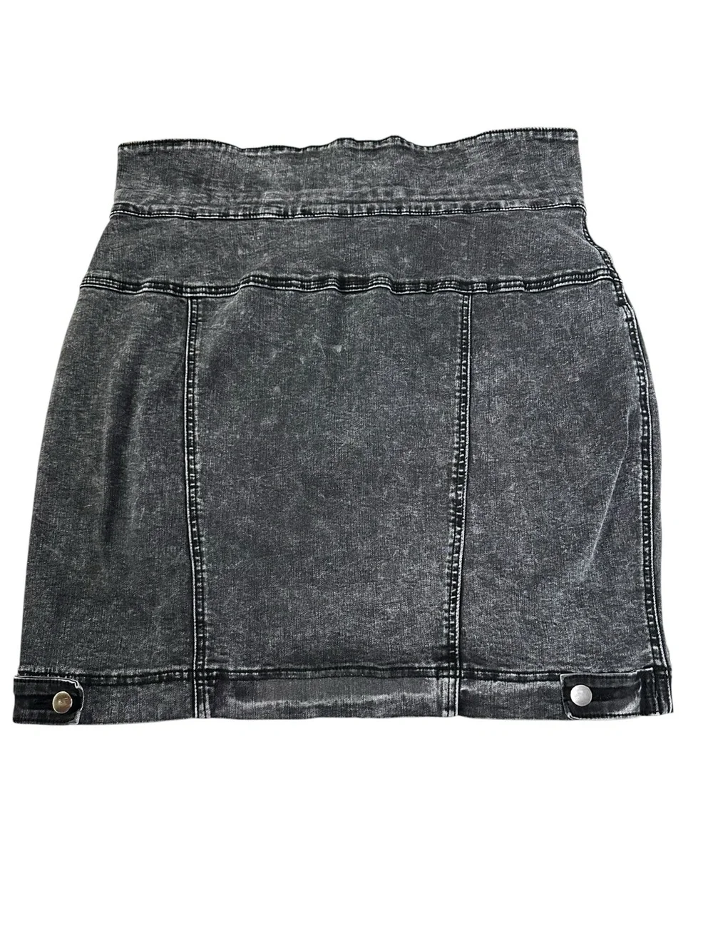 AMERICAN BAZI / Black Distressed Mini Jean Skirt / Size 2X / Grunge Emo Denim
